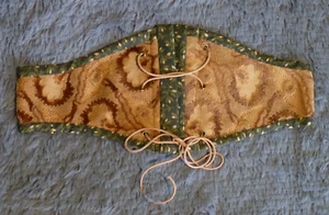 S Mustard Gold and Green Cinch Belt Corset Renfest Renaissance Fair Larp Fairy - Picture 1 of 3