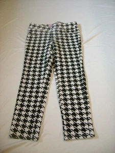 Lee Girls Pull On Jean Leggings BLACK WHITE Hounds Tooth Size 5 French Terry NEW - Picture 1 of 4