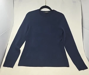 Saks Fifth Avenue Cashmere Sweater Womens Small Pullover Blue Crewneck - Picture 1 of 11