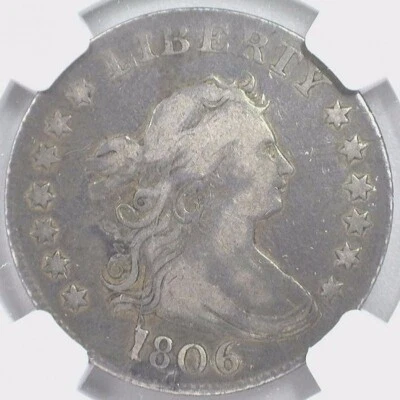 1806 Draped Bust Quarter NGC Certified Fine Details Obverse Scratched - Image 1 of 4