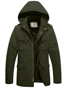 WenVen Chaquetas de Invierno Para Hombre Chaqueta Parka Militar Gruesa con Capucha Extraíble - Imagen 1 de 47