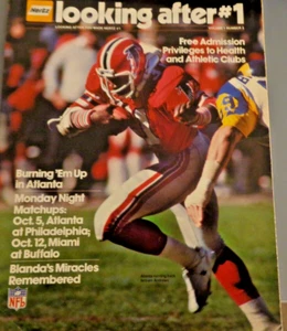 ATLANTA FALCONS 1981 MNF HERTZ PROGRAMM MIT OJ AD - Bild 1 von 9