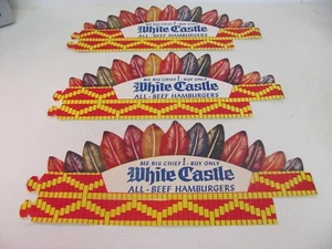 WHITE CASTLE ALL-BEEF HAMBURGERS HEADDRESS ME BIG CHIEF HAT MADE IN USA - Picture 1 of 13