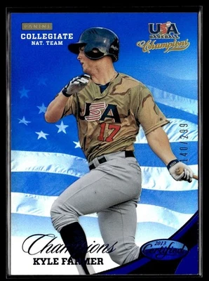 2013 Panini USA Champions National Team Mirror Blue Kyle Farmer 140/299 USA #132 - Image 1 of 2