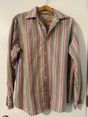 GUESS Button Shirt Multicolor Colorful Striped Long Sleeve Mens  Size XL - Image 1 of 3