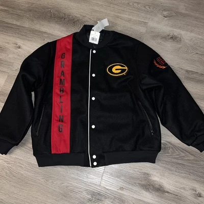 MEN’S ADIDAS HBCU GRAMBLING STATE UNIVERSITY TIGERS DUGOUT JACKET IU4742 LARGE - Image 1 of 4