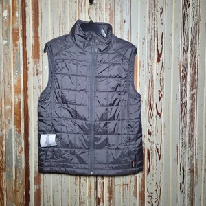 Lands' End Packable Puffer Vest Grey Primaloft Men's Small Lightweight - Picture 1 of 17
