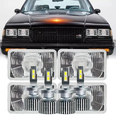4Pc 4x6" Led Headlights Hi/Lo For Chevrolet C10 C20 C30 K10 K20 1980-1986 Pickup - Image 1 of 4