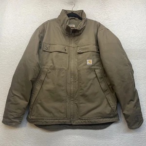 Carhartt Jacket Mens Large Full Zip Quick Duck Quilted Workwear Insulated Lined - Picture 1 of 14