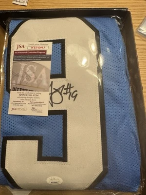 Camiseta deportiva autografiada por Tedd Gin Jr #19 certificada por la JSA nunca sacada de la caja Foto 1 de 2