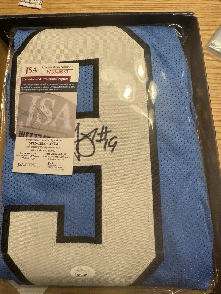 JSA 认证 Tedd Gin Jr 亲笔签名球衣 #19 从未开箱即用 — 第 1/2 张图片