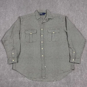 Camisa Polo Ralph Lauren Vintage Pata de Gallo Gruesa Algodón Abotonada Para Hombres XL RRL - Imagen 1 de 7