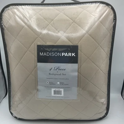 Madison Park 4piece Bedspread Set Full/Queen Khaki  - Image 1 of 4