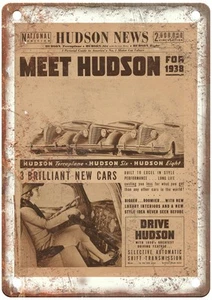 1938 Hudson News Vintage Auto Ad Retro Look Metal Sign AN3315 - Picture 1 of 2