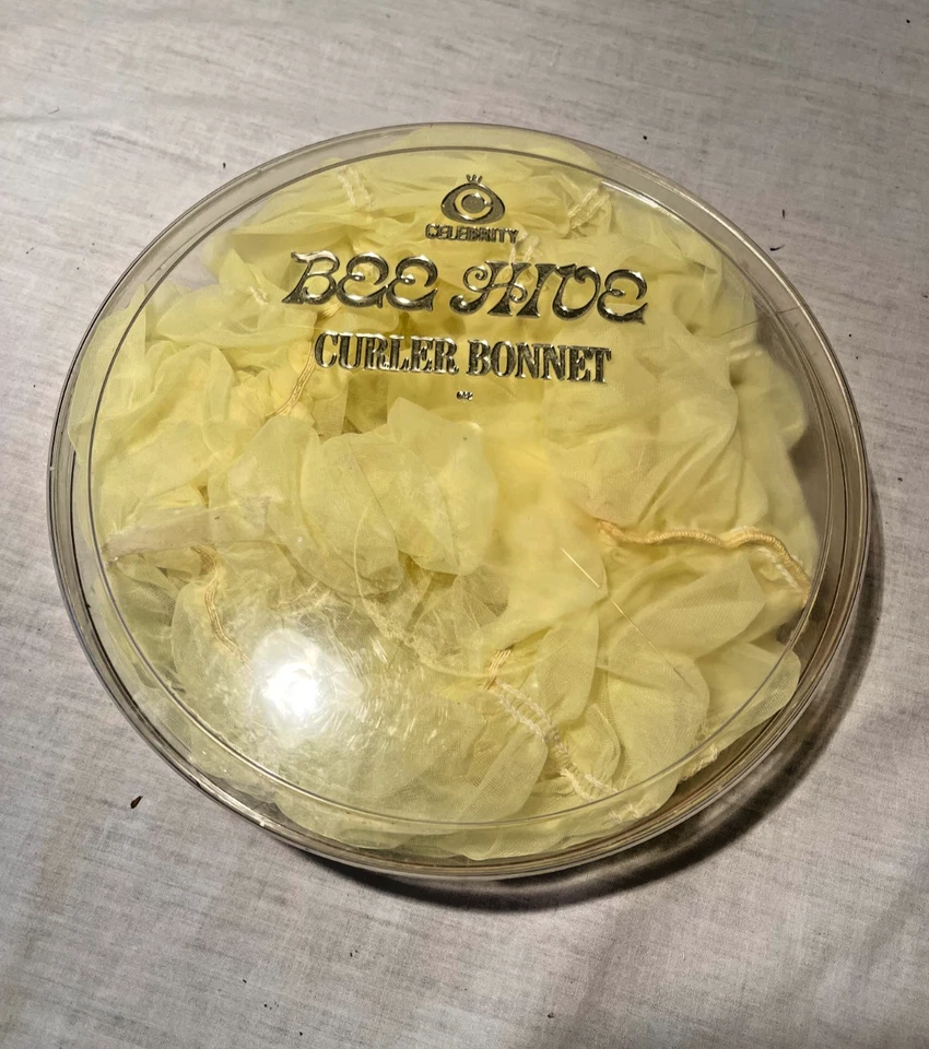 Винтажный знаменитости бигуди шляпка кружева волос верхняя крышка сна желтый цветочный в чехле - Изображение 1 из 1