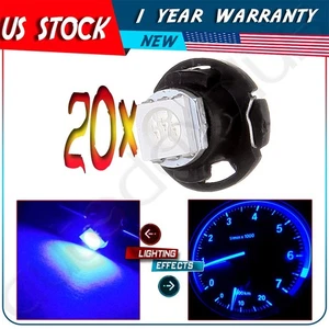 20X T5/T4.7 NEO WEDGE 5050 LED AZUL TABLERO AIRE ACONDICIONADO CALENTADOR BOMBILLA PARA DODGE - Imagen 1 de 7