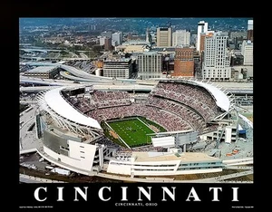 Cincinnati Bengals PAUL BROWN STADIUM GAMEDAY Aerial View 22x28 POSTER Print - Picture 1 of 1