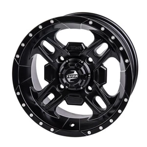 4/156 Tusk Beartooth Wheel 12x7 4.0 + 3.0 Matte Black For Polaris Trail Boss 330 - Picture 1 of 8