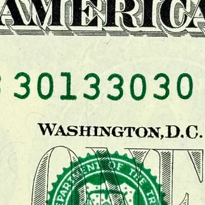 Dólar UNC casi binario sin circular 0s 3s y 1 trinario CU número de serie de lujo - Imagen 1 de 6