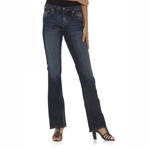 Big Star Remy Warped Wash Low Rise Zip Fly Bootcut Stretch Jeans Klappentasche 25L - Bild 1 von 4