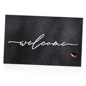 Welcome Mats for Front Door Outdoor with Durable 18"x28" Black&welcome Doormat - Picture 1 of 8