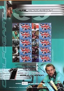 OFFICIAL Carl Fogarty Stamp Sheet SIGNED BY CARL Limited Edition NEW MNH - Picture 1 of 1