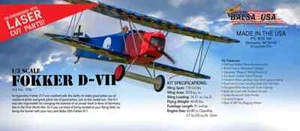 Balsa USA 1/3 Scale Fokker D-7 Remote Control Balsa Wood Airplane Kit #406 - Picture 1 of 1