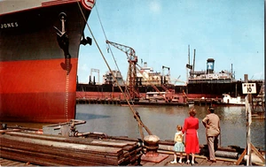 Vintage 1950s New Port News Ship Building & Dry Dock Company Virginia Postcard - Picture 1 of 2