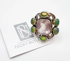 Nicky Butler 925 Sterling Silver Rose Quartz Ethiopian Opal Size 7 Ring NEW NB - Picture 1 of 17