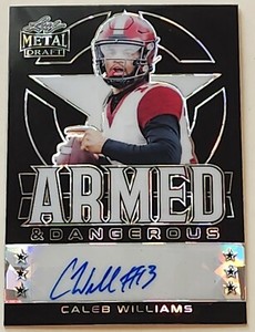2022 Leaf Metal Draft Caleb Williams  Auto Black Crystals /7 USC Heisman