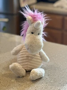 JELLYCAT ~URSULA UNICORN CREME & PINK BASHFUL STUFFED ANIMAL PLUSH 14” - Picture 1 of 14