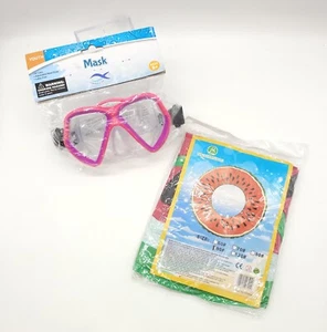 Swim Ring Watermelon Inflatable Floater Youth Swim Mask Beach Water Pool Toys - Picture 1 of 9