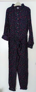 Girl's Next Navy Floral Belted Long Sleeve Boilersuit Age 13 years - Picture 1 of 11