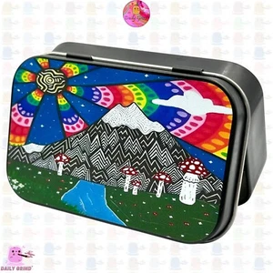 Mount Fuji Kristall/Schmuck/Münzen/Bits Stücke/Make-Up 1oz Scharnier Deckel Metallbox - Bild 1 von 7