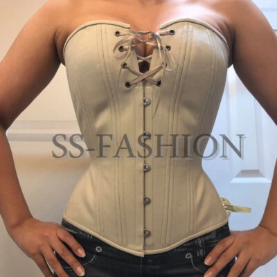 Corsé crema resistente moldeador de algodón moldeador de cintura doble acero Foto 1 de 4