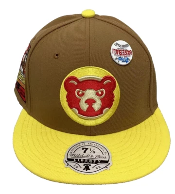 Chicago Cubs Hat Topps 1978 Brown Cap Size 7 New W/Pin Mitchell & Ness - Image 1 of 3