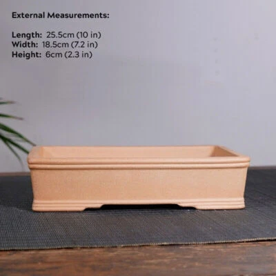 7-12" Large Rectangular Bonsai Pot Traditional Chinese Unglazed Purple Sand Pots - Image 1 of 4