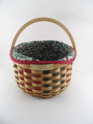 Longaberger Christmas Caroling Basket with Liner & Protector 2003 Collection Cover