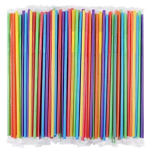 300 Pcs Colorful Flexible Plastic Straws, BPA-Free Disposable Bendy Straws, 10.2 - Picture 1 of 7