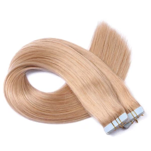 Tape In On - 20 ASCHBLOND - Hair Extensions Echthaar Strähnen Haarverlängerung - Bild 1 von 8