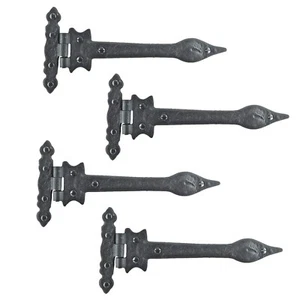 Renovators Supply Manufacturing Strap Hinge 9" Black Wrought Iron Spear Tip F... - Picture 1 of 9