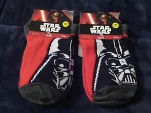 2 Pair Star Wars Boys' Socks-Size 6-7.5-Free Shipping-New