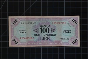 1943 ITALY Allied Military Currency 100 LIRE WWll - Picture 1 of 2