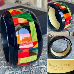 Vintage Bakelit Armband signiert von Brad Elfrink 2008 Wt. 107 Gramm - Bild 1 von 14