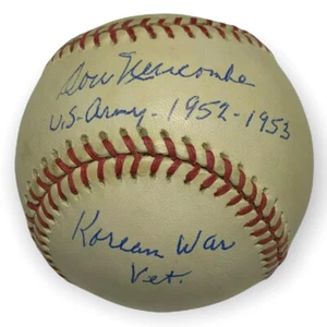 Don Newcombe Signed Baseball NLB "US Army 1952-53 Korean War Vet" JSA Witnessed - Picture 1 of 7