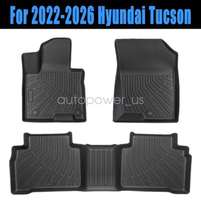 For 2022-2026 Hyundai Tucson TPE All-Weather Front & Rear Floor Mats Liners Set - Image 1 of 4