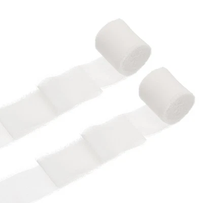 2 rollos de cinta de gasa, cinta de seda de 1,5 pulgadas x 5 yardas, blanca Foto 1 de 4