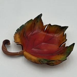 Kerzen im Regen Original Creations Leder Herbstblatt Ahornblatt Schmuckschale - Bild 1 von 18