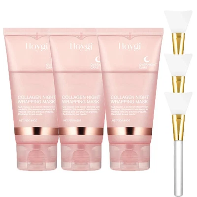 HOYGI Collagen Wrapping Mask Renewal Night Care Mask Cream W/ Brush (PACK OF 3) - Image 1 of 4