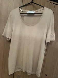 selected femme round neck t-shirt in beige - Picture 1 of 2